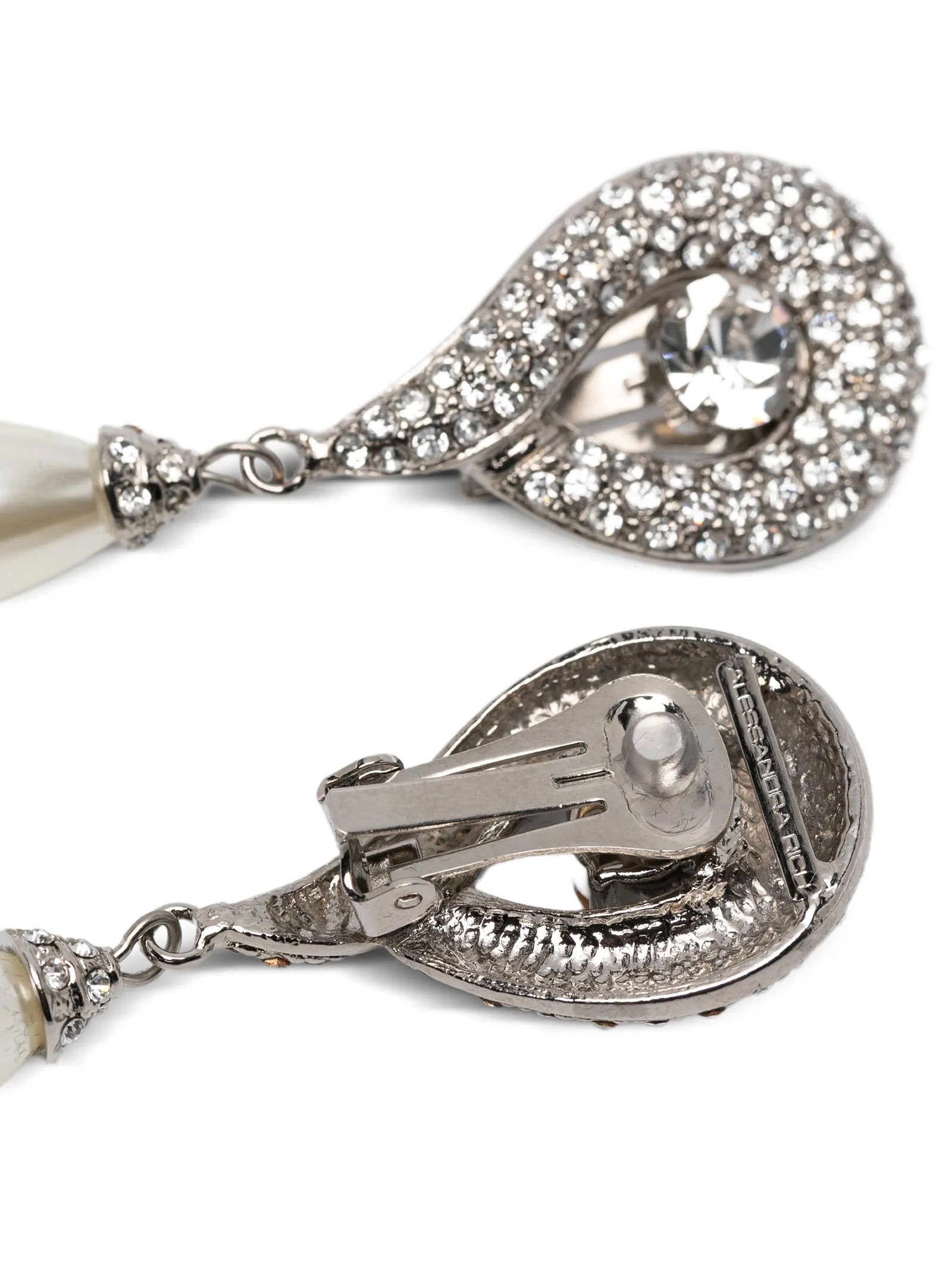 Alessandra Rich Pearl Pendant Earrings — Jewellery
