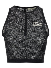 Alessandra Rich Rhinestone Lace Top