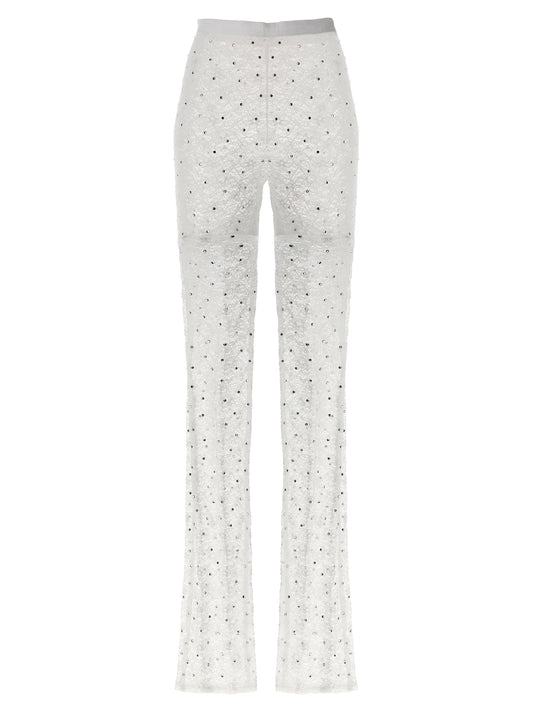 Alessandra Rich Rhinestone Lace Leggings – Jeans for Women