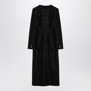 Vestido midi de tweed con lentejuelas negras y botones de Alessandra Rich