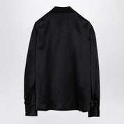 Alessandra Rich Black silk shirt with bow