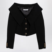 Veste en laine noire à épaules dénudées Alessandra Rich