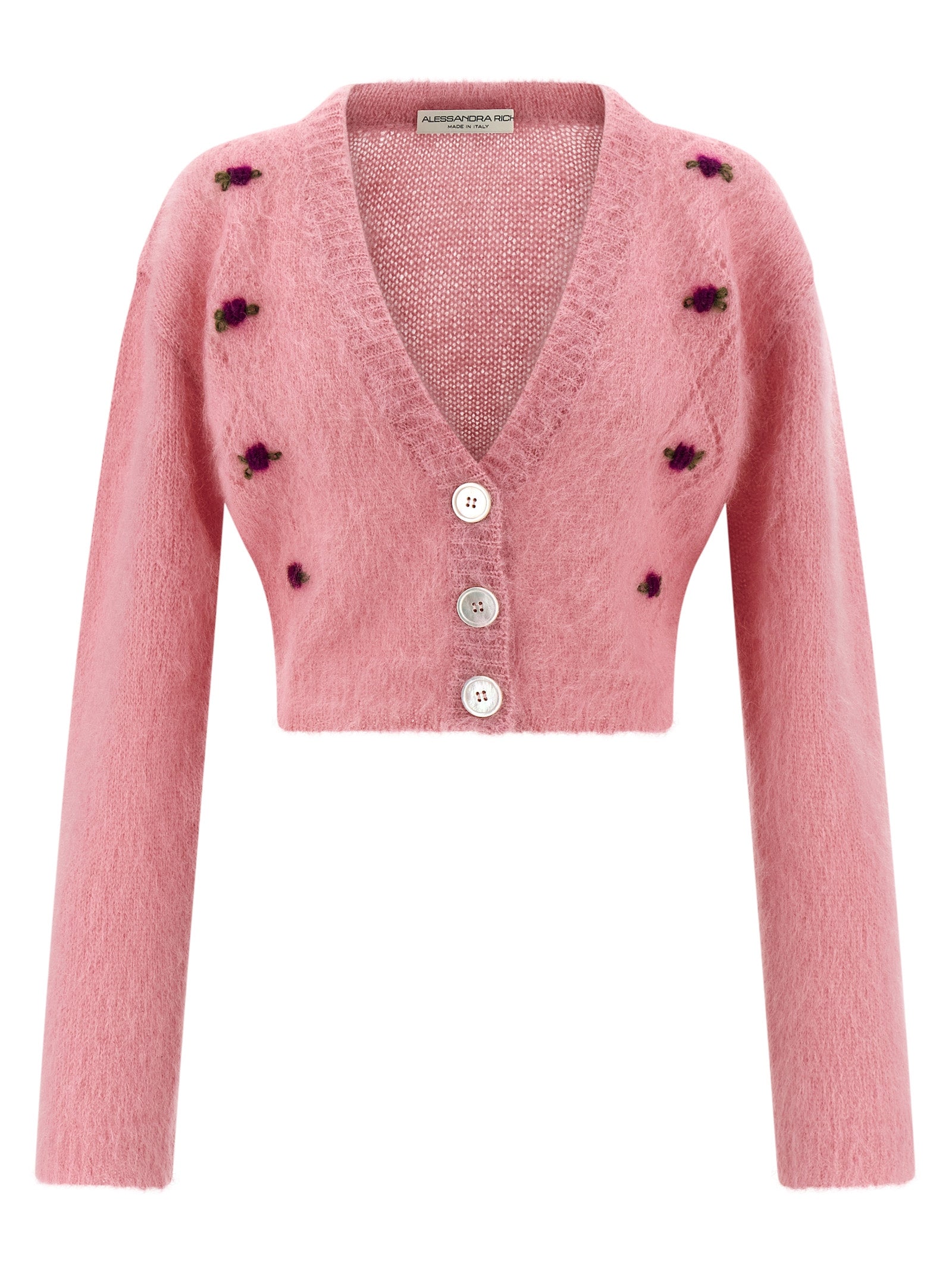Alessandra Rich Carded Mohair Cardigan