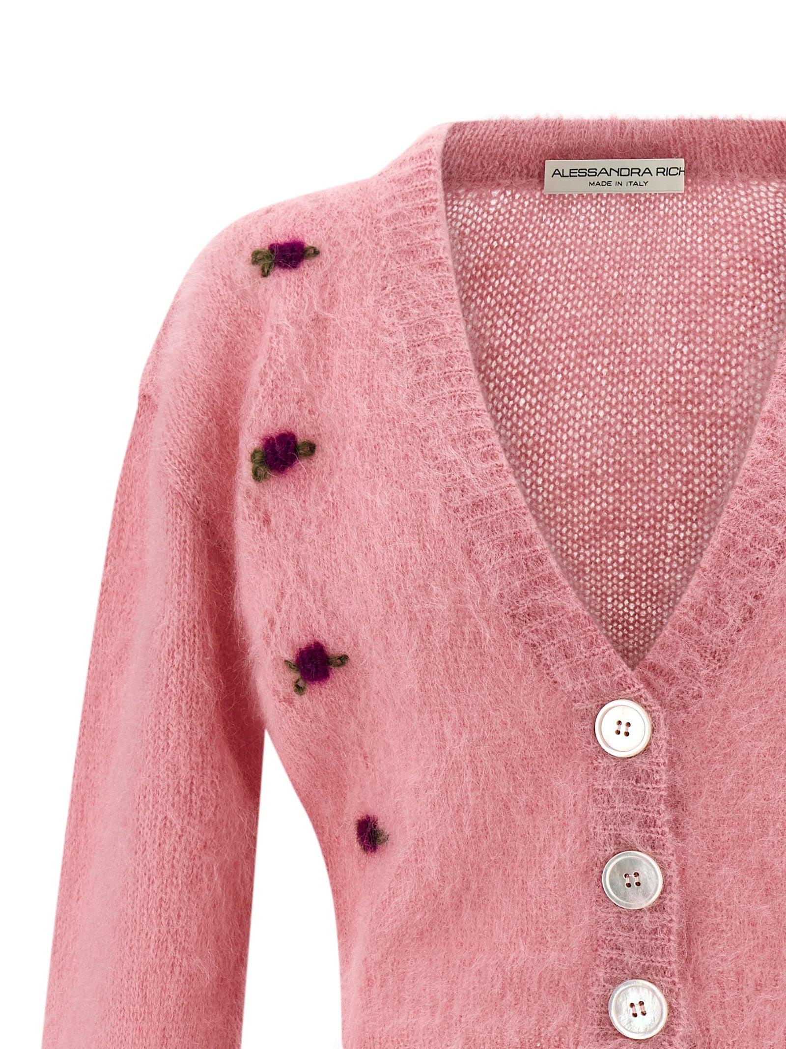 Alessandra Rich Carded Mohair Cardigan