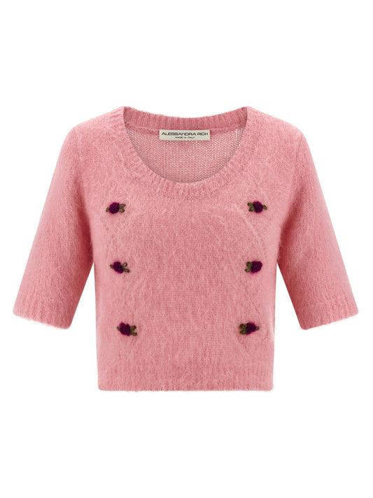 Alessandra Rich Pink Mohair Sweater — Knitwear (Women)