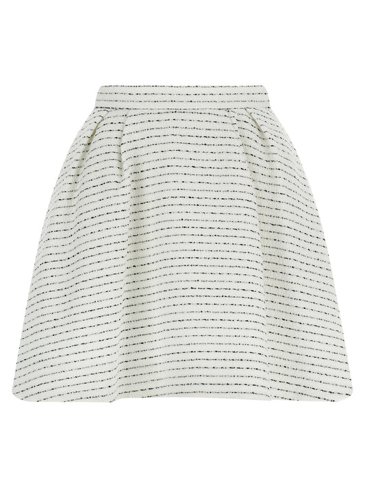 Alessandra Rich Tweed Mini Skirt — White Sequins