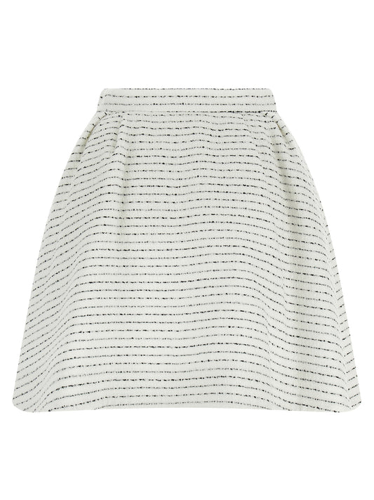 Alessandra Rich Tweed Mini Skirt — White Sequins