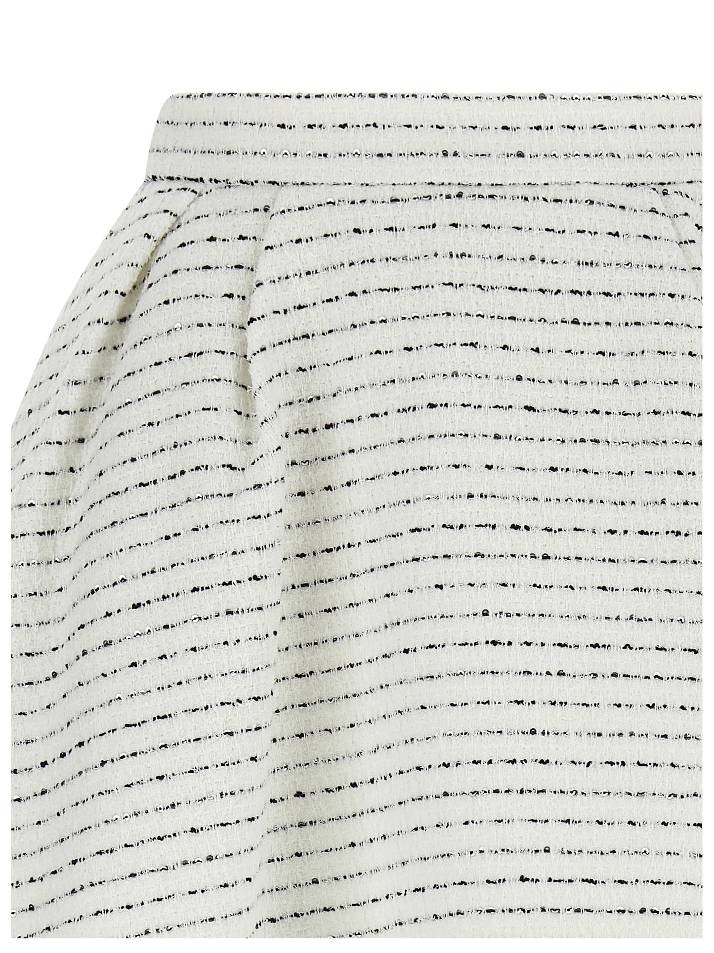 Alessandra Rich Tweed Mini Skirt — White Sequins