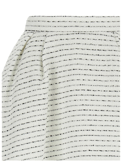 Alessandra Rich Tweed Mini Skirt — White Sequins