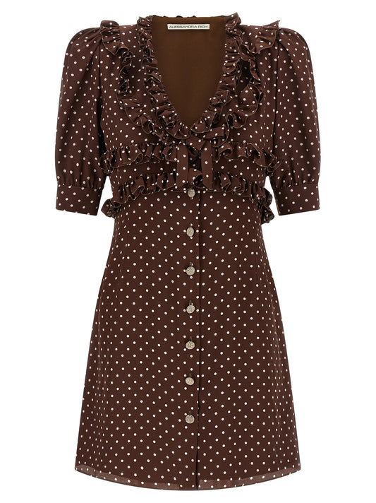 Alessandra Rich Polka Dot Mini Dress