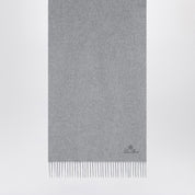 Loro Piana Light grey cashmere scarf with fringed edges