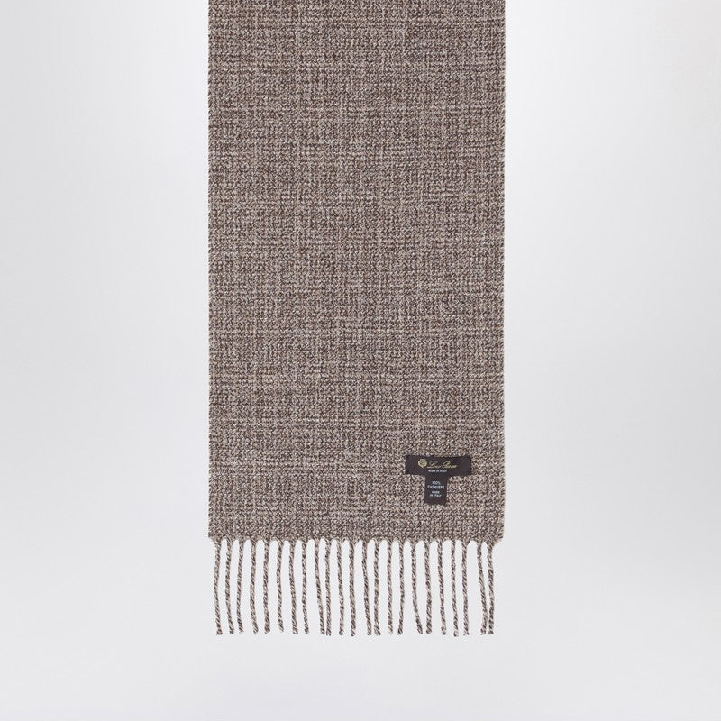 Loro Piana Moulin scarf in brown tweed