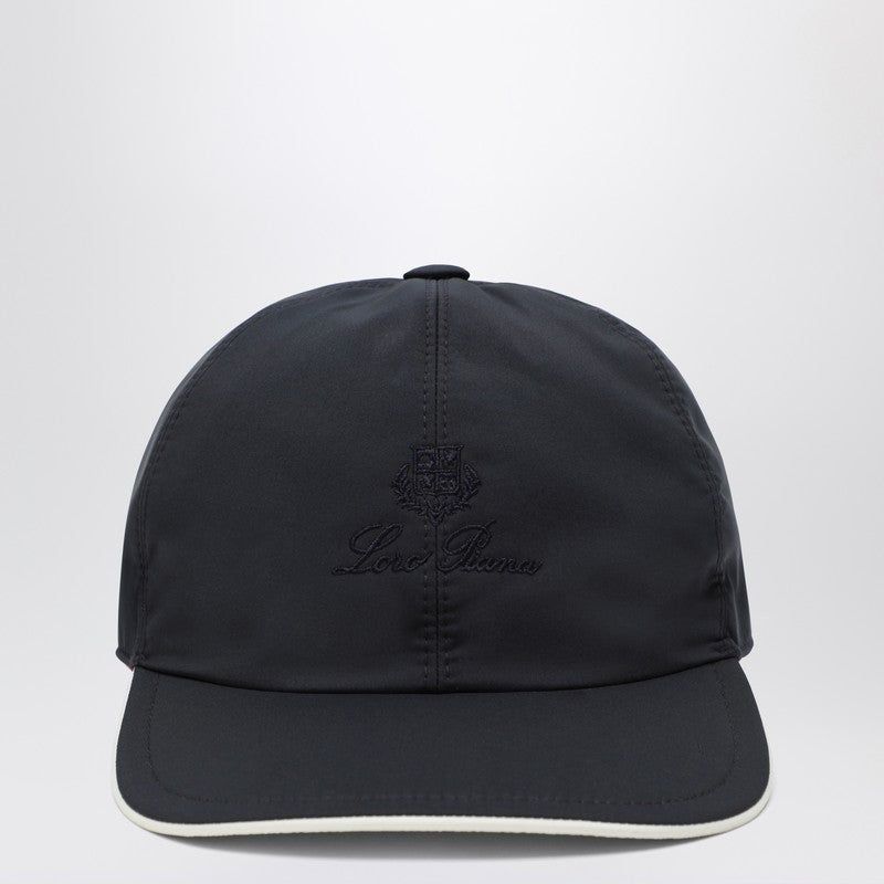 Loro Piana Navy blue baseball cap with logo