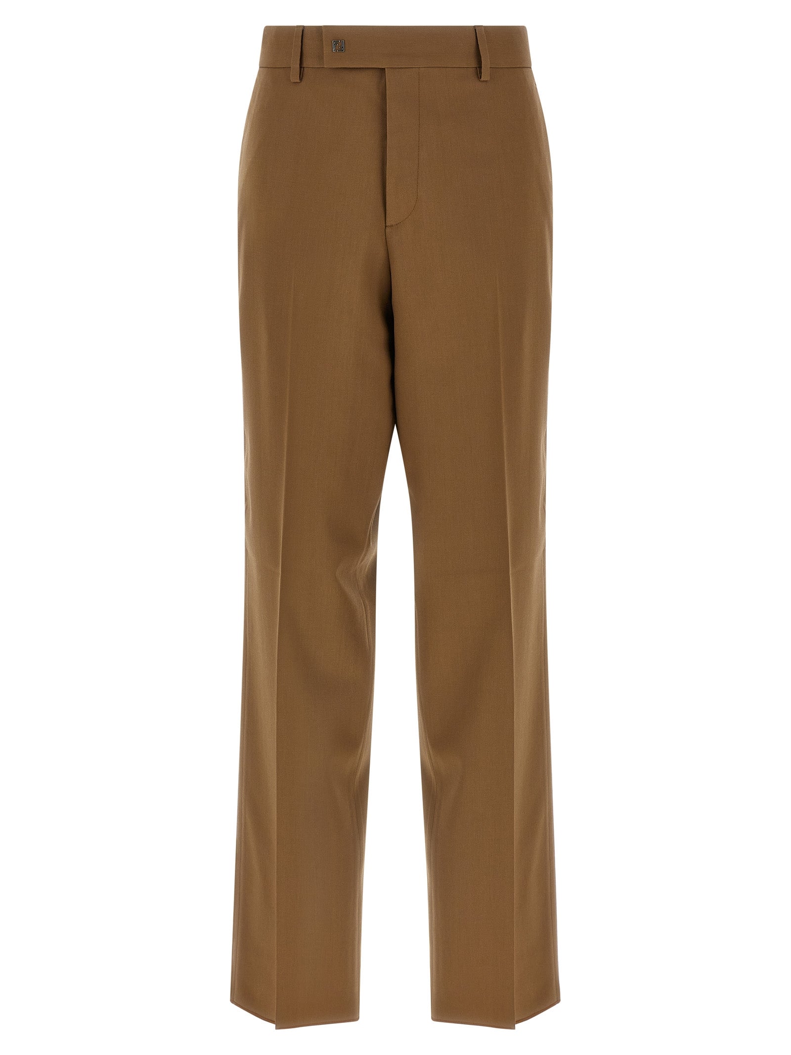 Fendi Trousers — Gabardine Wool Cigarette Fit