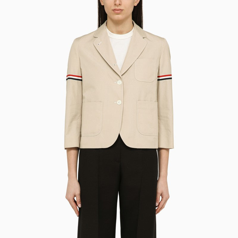 Thom Browne Khaki Cotton-Blend Short Blazer