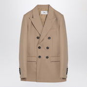 Ami Paris Sand-coloured double-breasted wool jacket