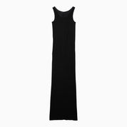 Ami Paris Black cotton long dress with buttons