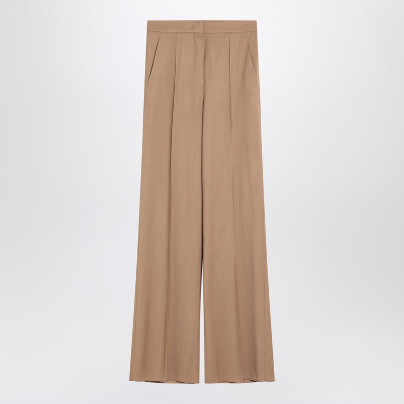 Max Mara wide beige wool trousers