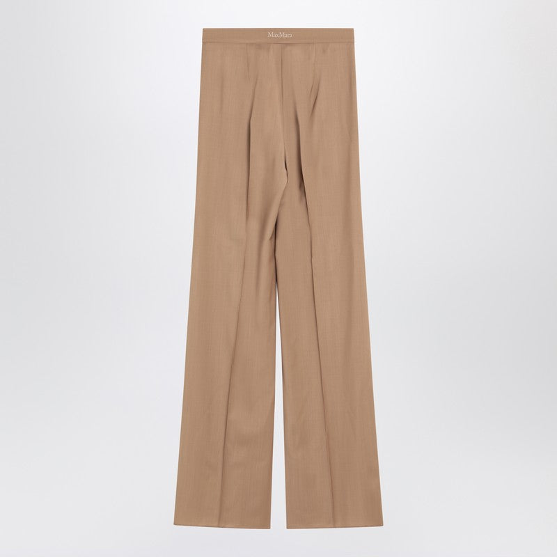 Max Mara wide beige wool trousers