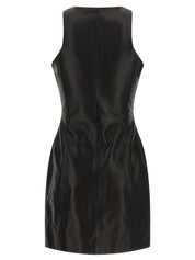 Balmain Maxi Zip Leather Dress — Black Mini Dress