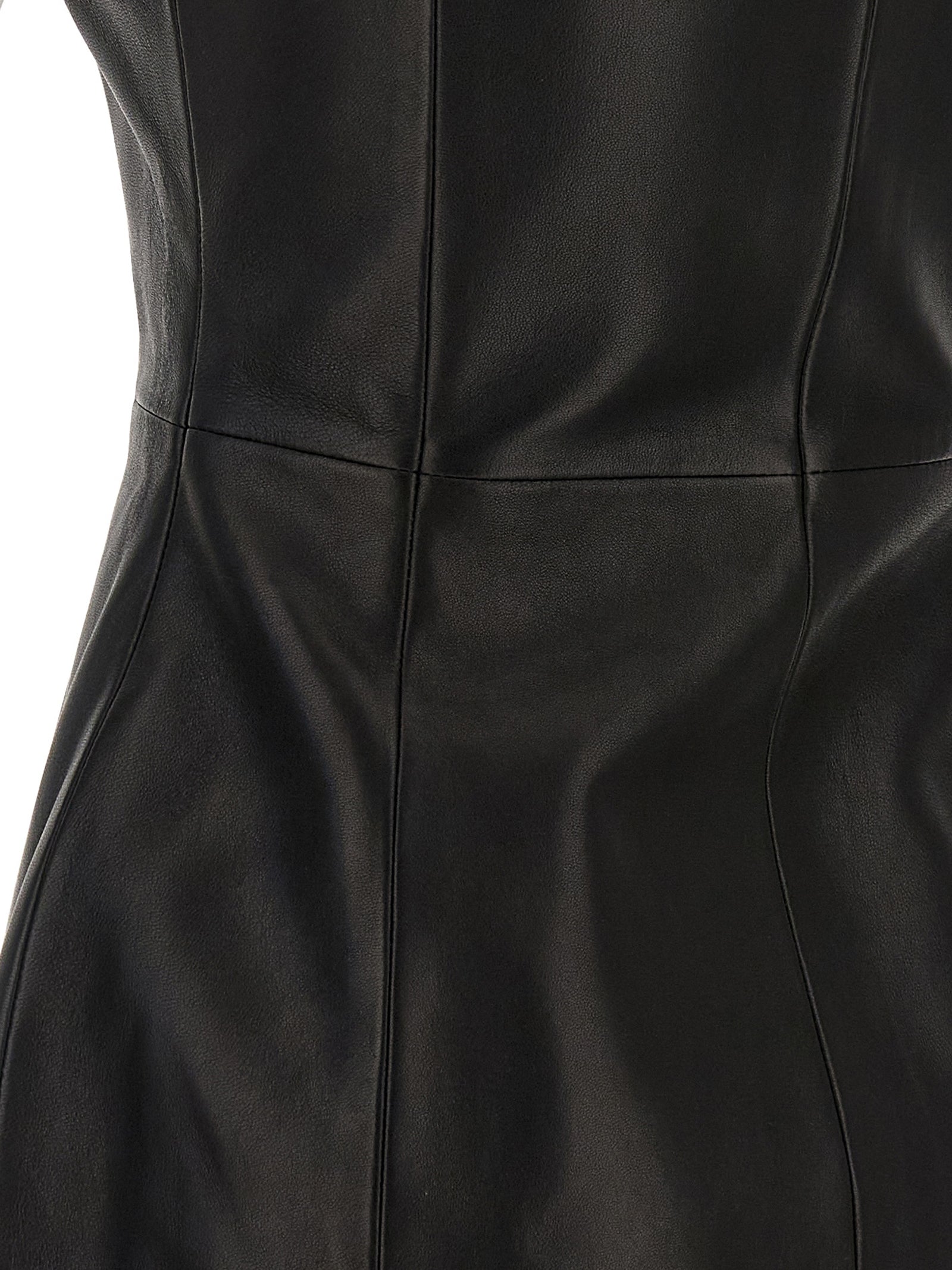 Balmain Maxi Zip Leather Dress — Black Mini Dress