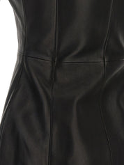 Balmain Maxi Zip Leather Dress — Black Mini Dress