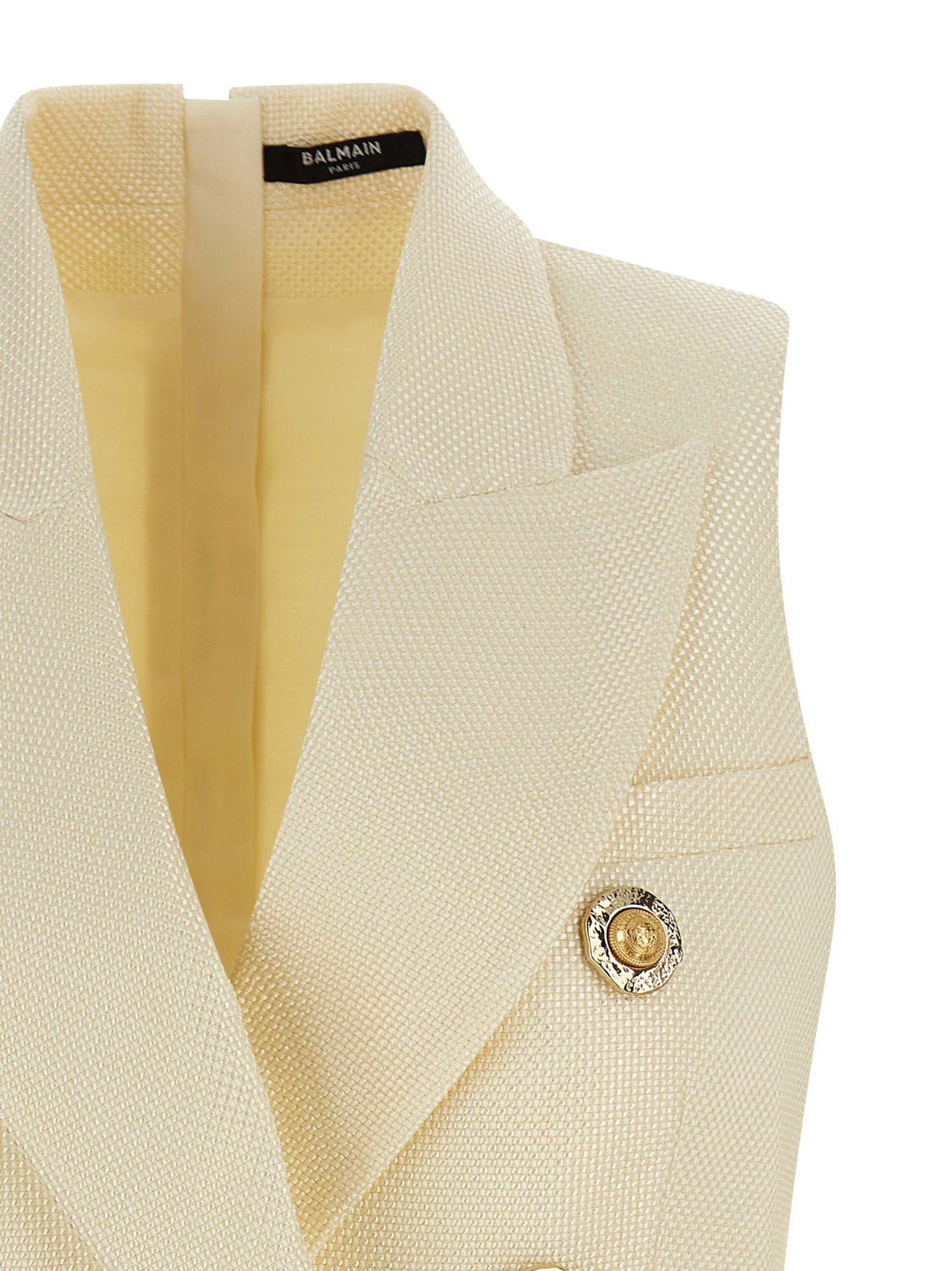 Balmain Gold And Gold Coin Vest