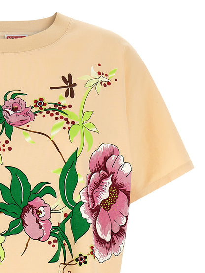 Kenzo Peonies Kimono Dress — Pink Cotton Mini