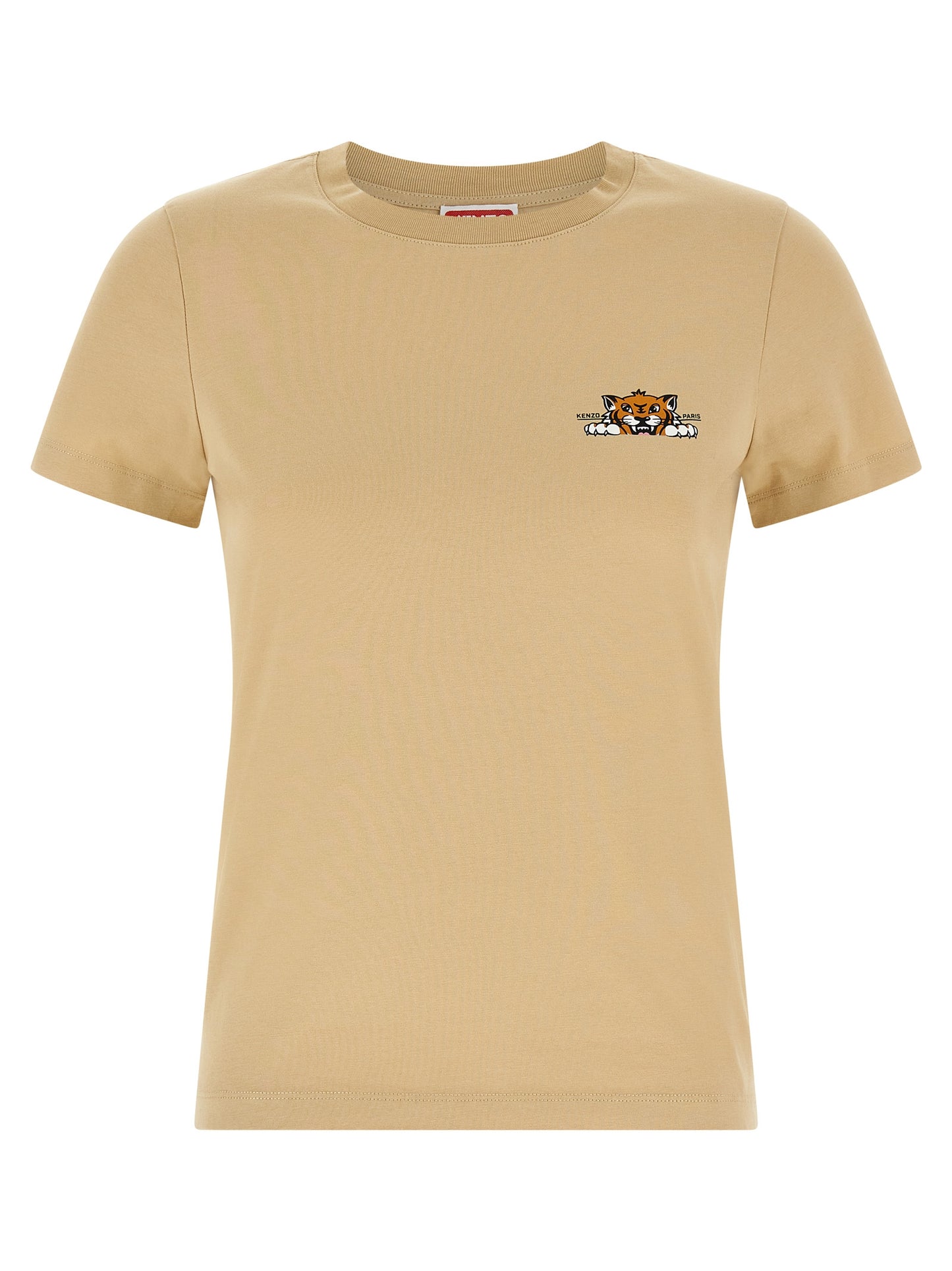 Kenzo Happy Tiger T-shirt — Women’s Topwear, Beige