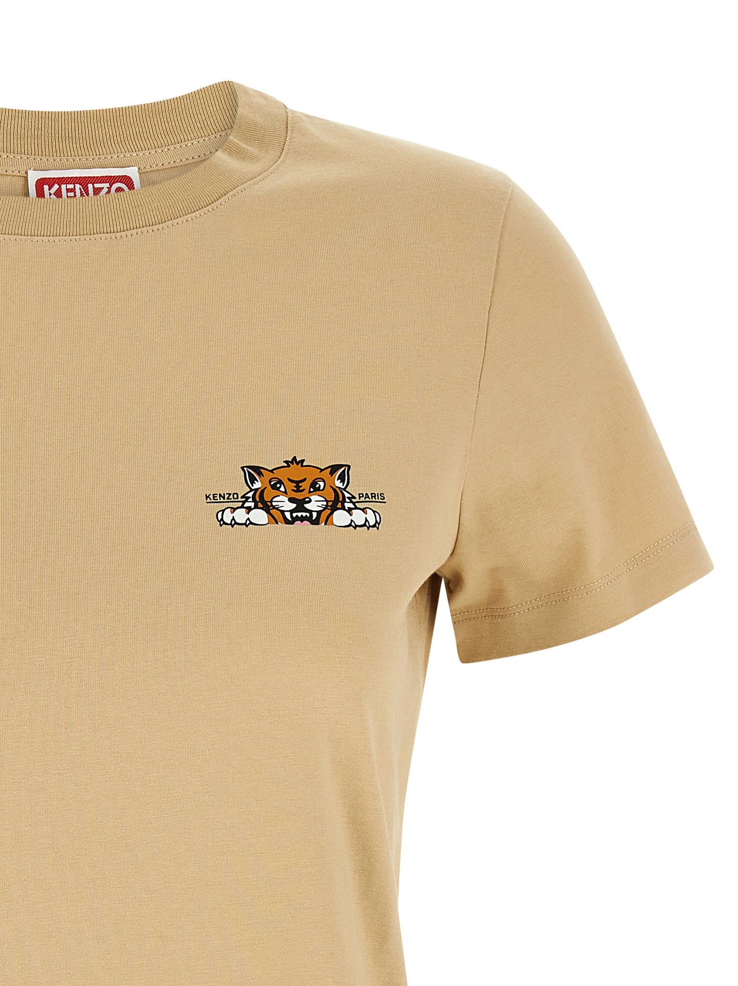 Kenzo Happy Tiger T-shirt — Women’s Topwear, Beige