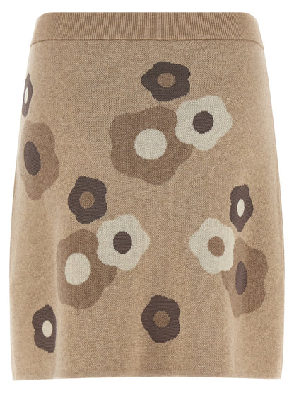 Kenzo Hana Dots Skirt — Beige Miniskirt (Women)