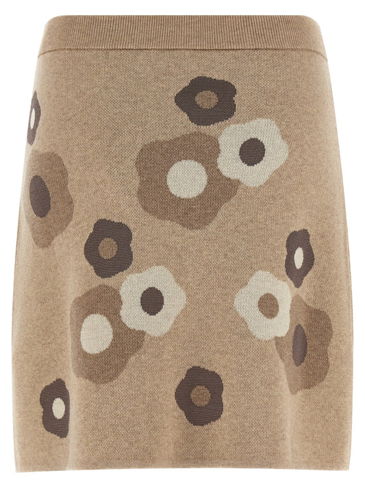Kenzo Hana Dots Skirt — Beige Miniskirt (Women)