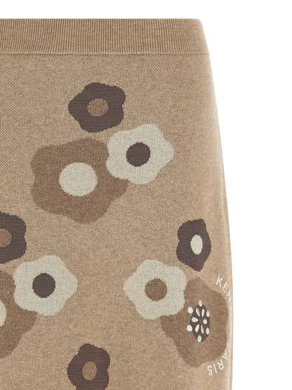 Kenzo Hana Dots Skirt — Beige Miniskirt (Women)
