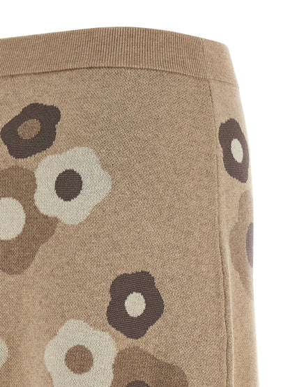 Kenzo Hana Dots Skirt — Beige Miniskirt (Women)