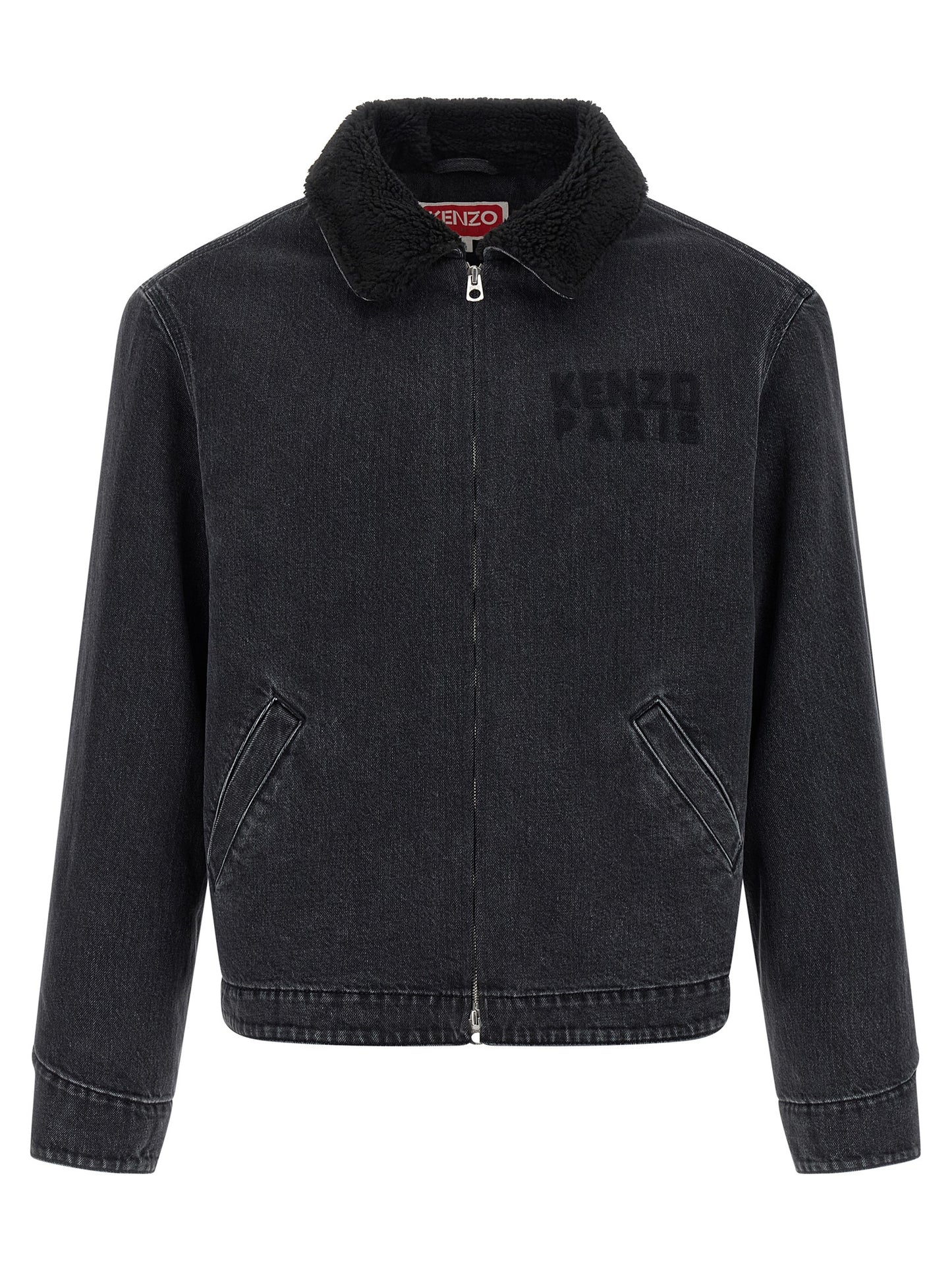 Kenzo Happy Tiger Denim Jacket for Men — Black Trucker