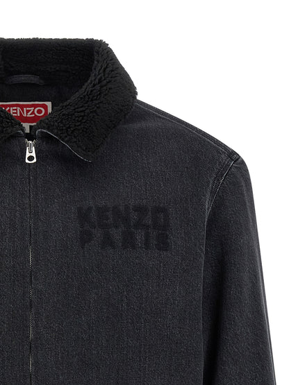 Kenzo Happy Tiger Denim Jacket for Men — Black Trucker