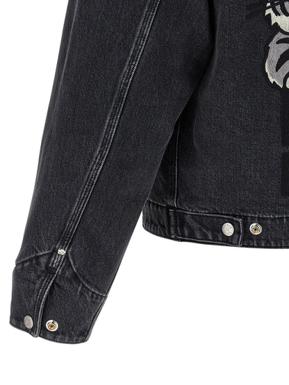 Kenzo Happy Tiger Denim Jacket for Men — Black Trucker