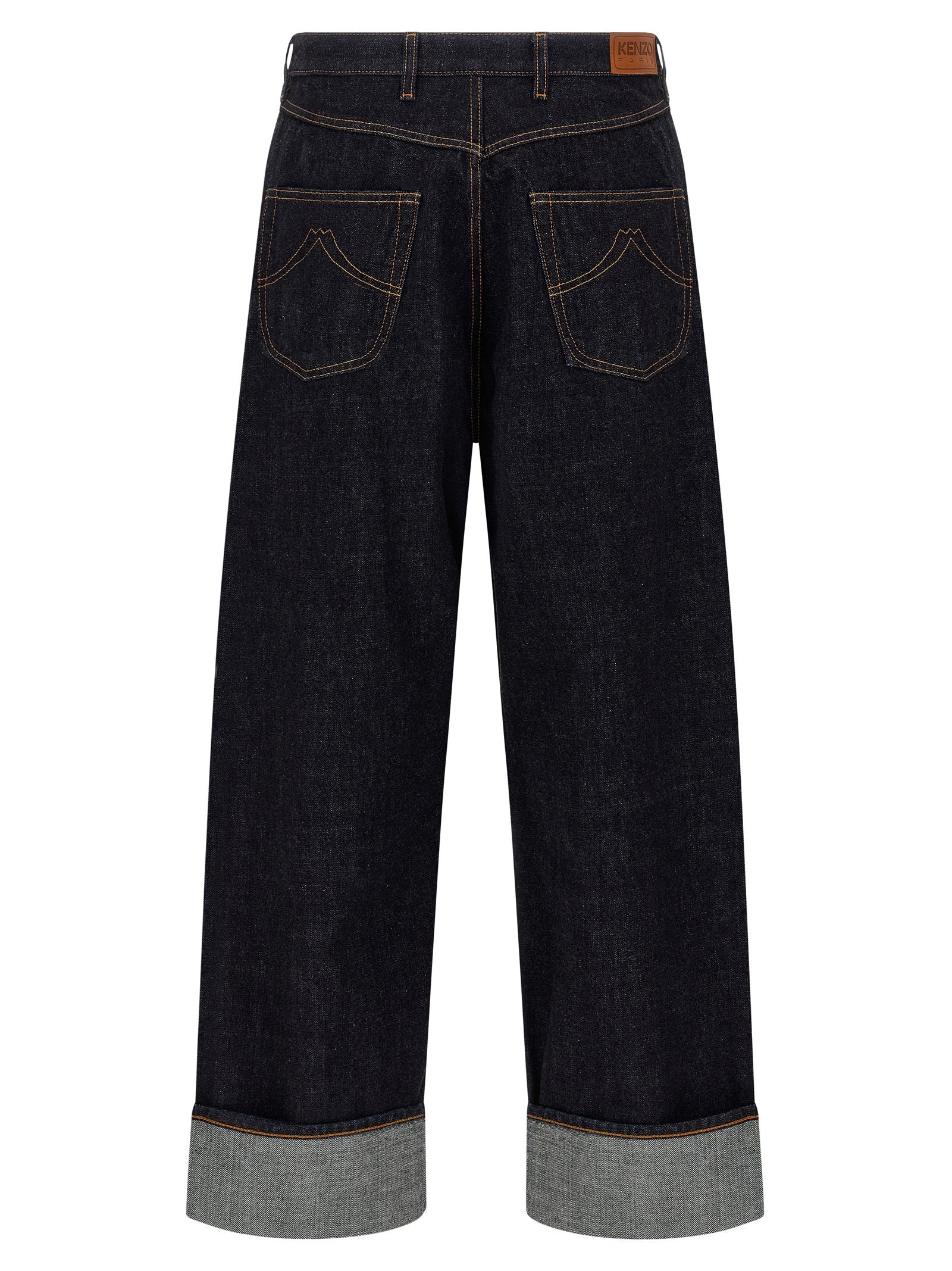 Kenzo Turn Up Jeans for Men — Wide Straight Fit