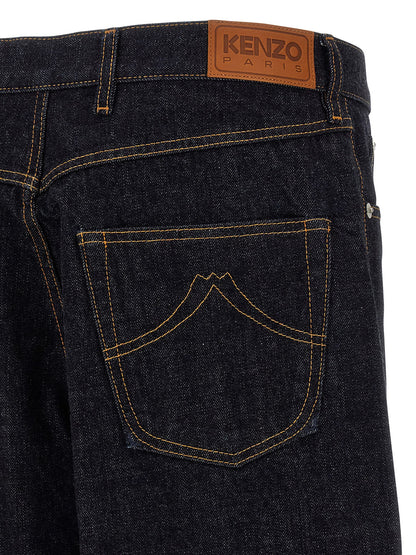 Kenzo Turn Up Jeans for Men — Wide Straight Fit