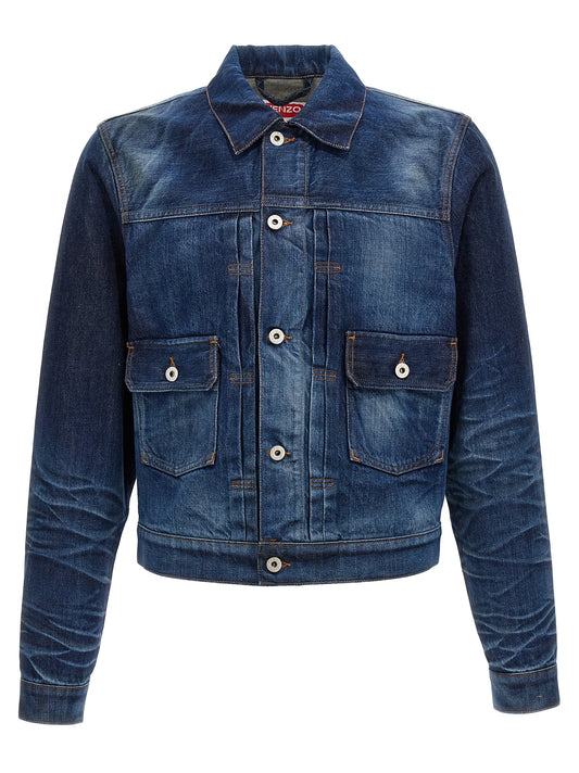 Kenzo Japanese Denim Jacket for Men - Slim Fit Trucker