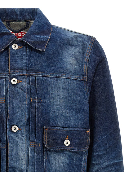 Kenzo Japanese Denim Jacket for Men - Slim Fit Trucker