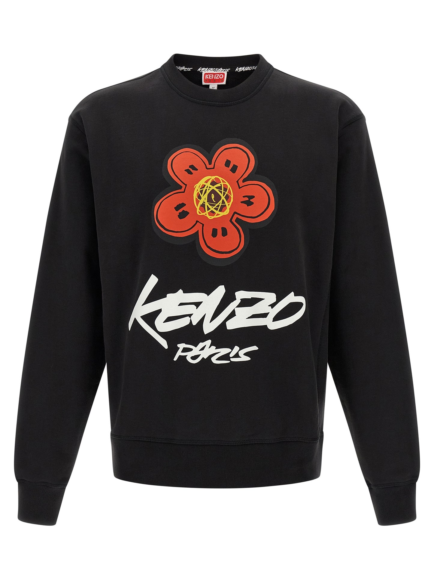 Kenzo Logo Print Sweatshirt for Men — Black Cotton Topwear