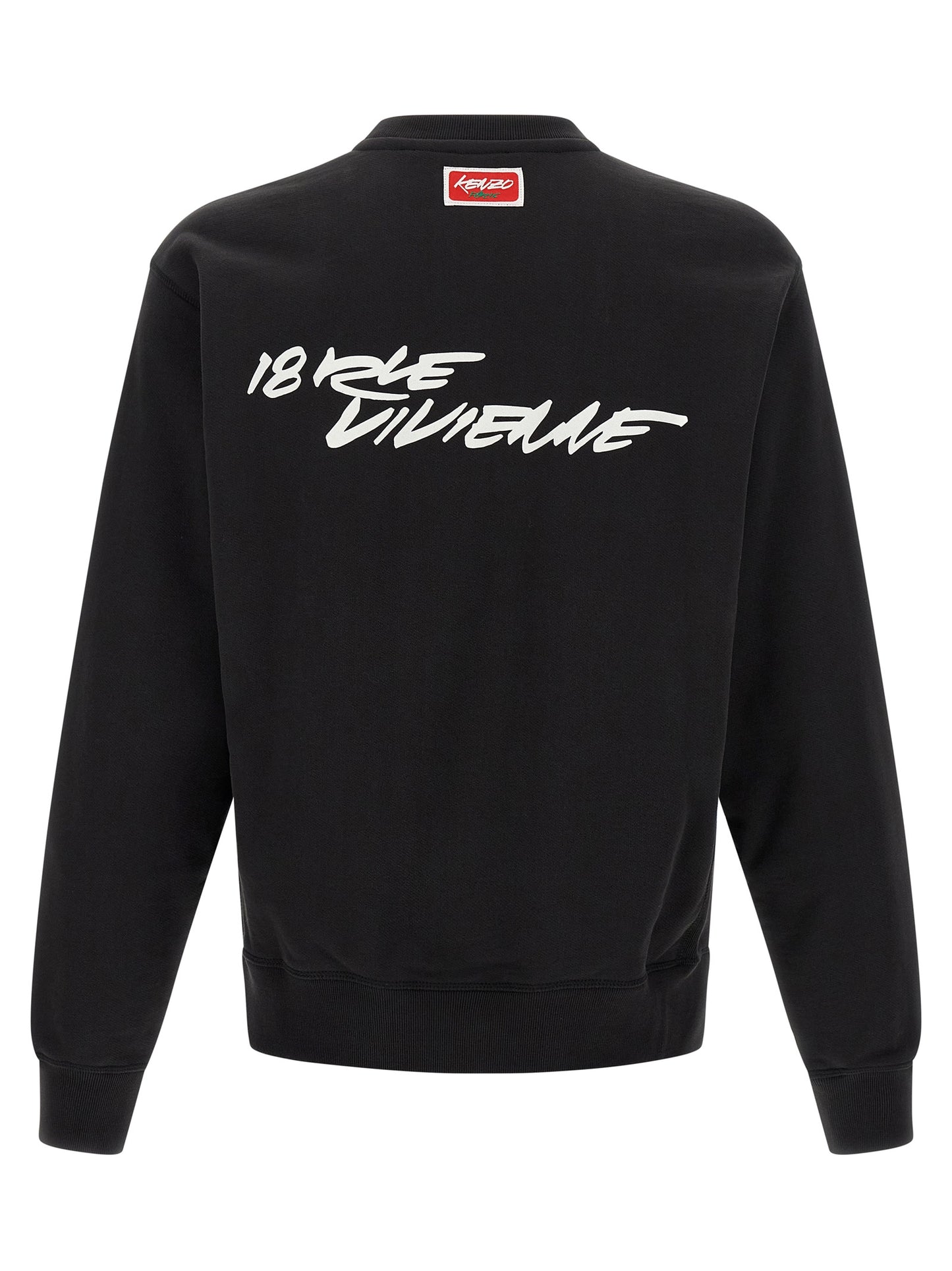 Kenzo Logo Print Sweatshirt for Men — Black Cotton Topwear