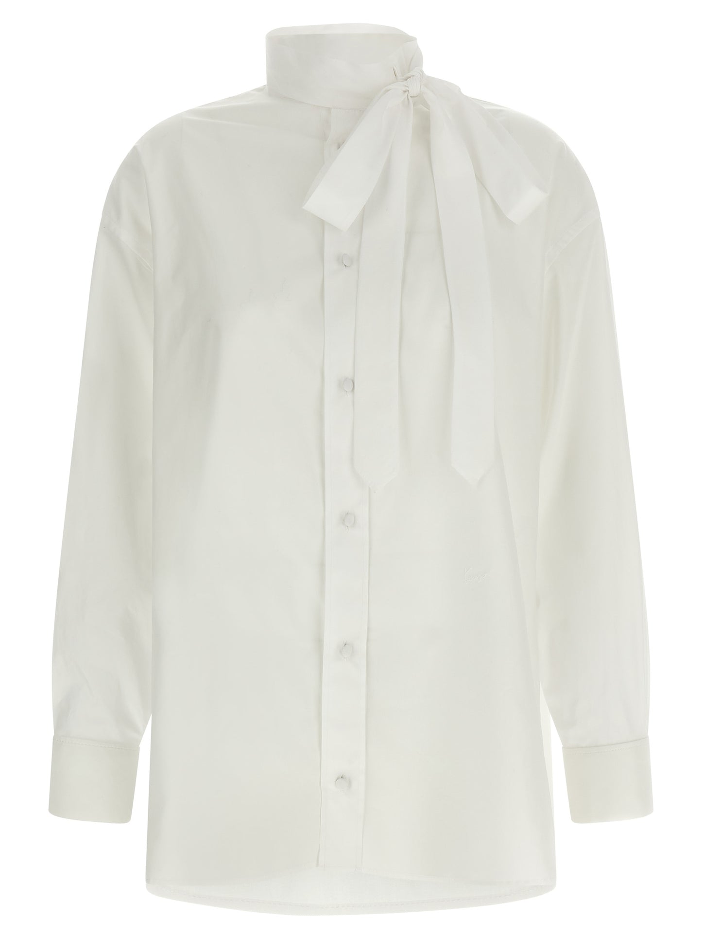 Kenzo Lavallière Collar Shirt — Women's White Shirt