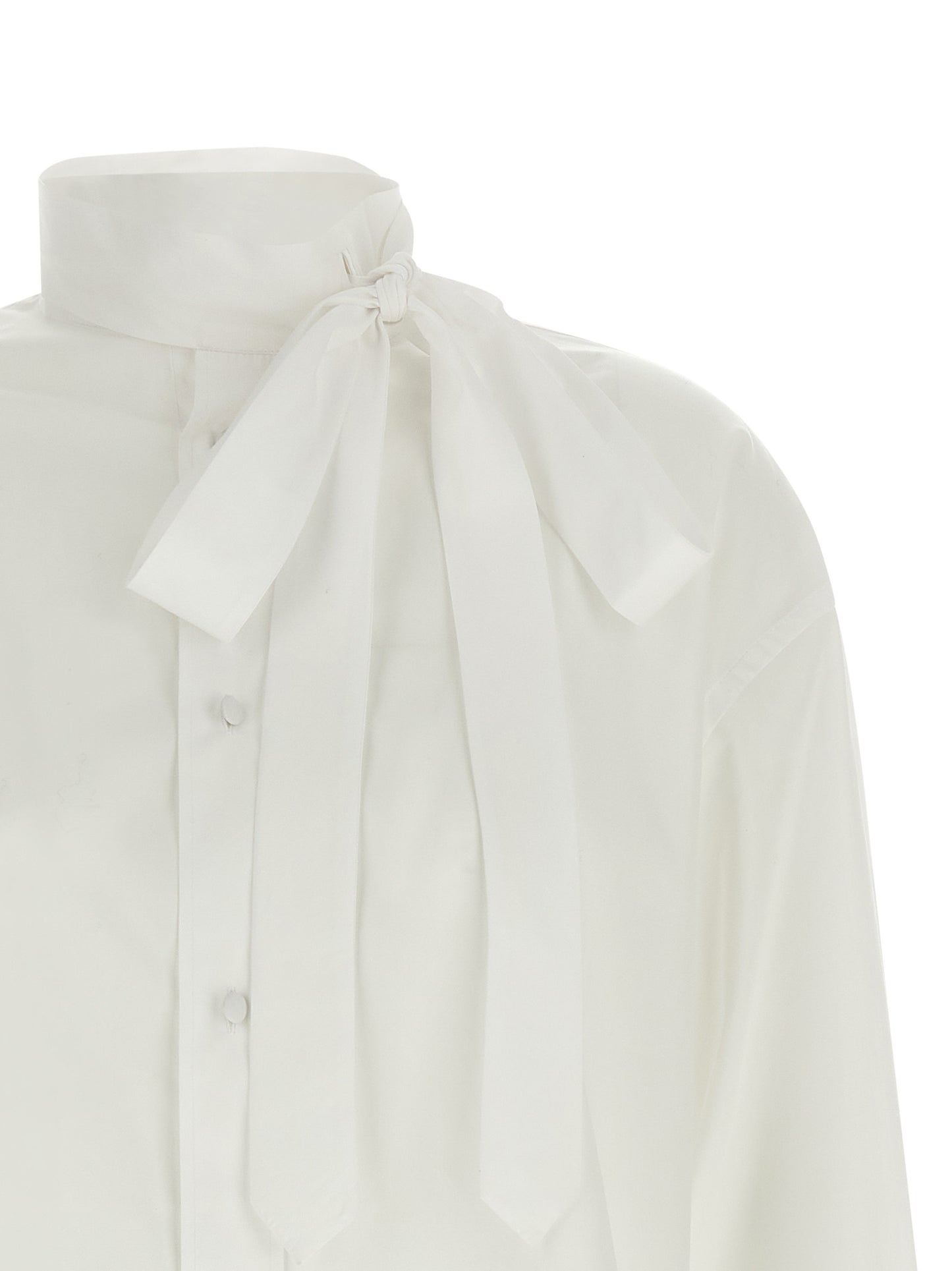 Kenzo Lavallière Collar Shirt — Women's White Shirt
