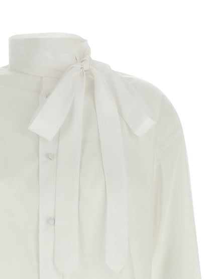 Kenzo Lavallière Collar Shirt — Women's White Shirt
