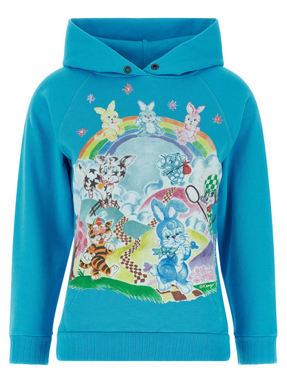 Kenzo Cartoon Hoodie Topwear for Women — Light Blue