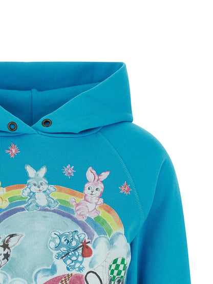 Kenzo Cartoon Hoodie Topwear for Women — Light Blue