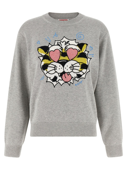 Kenzo Wild Tiger Sweater — Knitwear for Women (Gray)