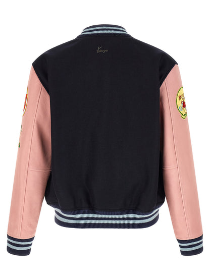 Kenzo Badges Jacket for Men — Boxy Wool Varsity 56cm